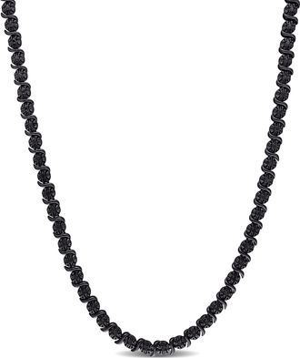 Mimi & Max 1/2ct TW Black Diamond Tennis Necklace in Sterling Silver