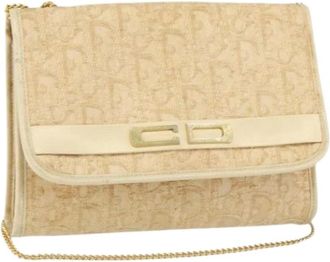 Dior Pre-owned Shoulder Bags, female, Beige, Size: ONE SIZE Pre-owned Trotter Canvas Shoulder Bag