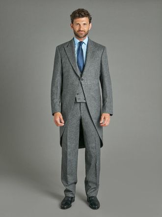 Oliver Brown Morning Coat - Flecked Mid Grey
