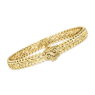 Ross-Simons 18kt Gold Over Sterling Filigree Bangle Bracelet