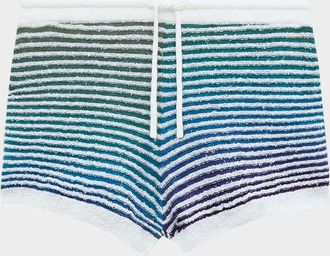 Loewe x Paula & apos;s Ibiza Stretch Cotton Striped Knit Shorts