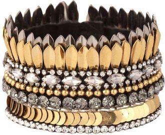 Deepa Gurnani Sainz Bracelet in Gold Gunmetal at Nordstrom