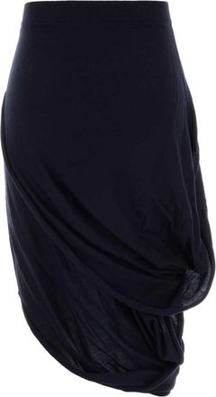 Loewe Womens Skirt Navy Wool Nylon