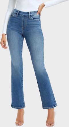 Good American Pull-On Straight Jeans In Indigo 490