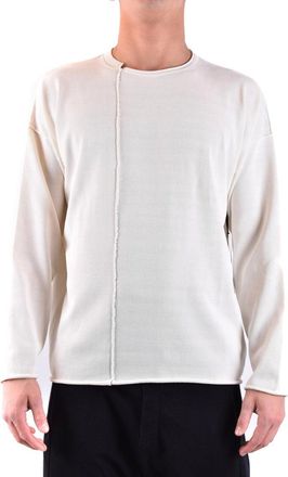 Isabel Benenato Relaxed Fit White Knitwear With Asymmetrical Seams