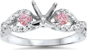Pompeii3 3/8ct Pink Sapphire & Diamond Infinity Ring Setting 14K White Gold Size Selectable