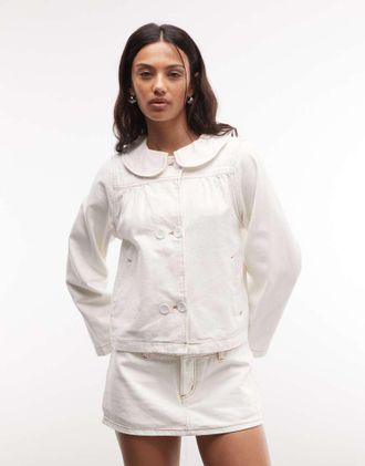 Reclaimed Vintage Giacca di jeans color ecru-Bianco