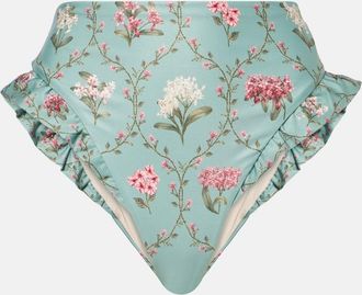 Agua Bendita Slip bikini Jengibre con volant e stampa