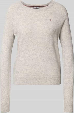 Tommy Hilfiger Regular Fit Strickpullover aus Woll-Kaschmir-Mix in Hellgrau, Größe XXL