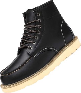 Generic Mens Ankle Boots, High Top Fashion Casual Boot Flat Bottom Fur Lined Shoe Outdoor Anti-Slip Walking Footwear Waterproof Breathable Trekking Shoes Wint