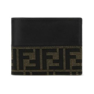Fendi FF Jacquard Portemonnee - Heren - Accessoires - Zwart - Maat: ONE Size Katoen