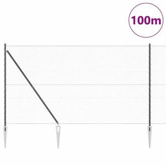 Berkfield Home Hexagon Fence Grey 1.6x100 m Steel