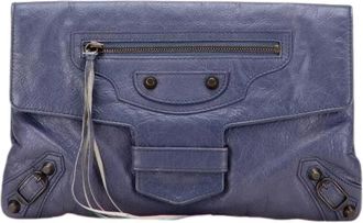 Balenciaga Pre-owned Clutches, female, Purple, Size: ONE SIZE Pre-owned Vintage Leather Clutch