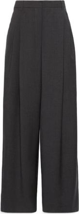 Max Mara Smmtaro Palazzo Broek - Dames - Wijde Broeken - Grijs - L - Wol - Broeken