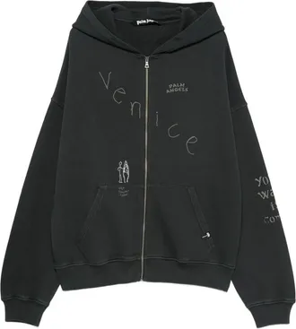 Palm Angels Graphic-print Zip-up Hoodie