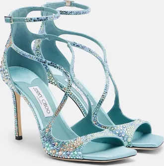 Jimmy Choo London Azia embellished satin sandals
