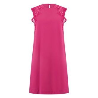Alberta Ferretti Mouwloze Jurk Met Kantdetails - Dames - Korte kleedjes - Roze - S - Katoen - Kleedjes