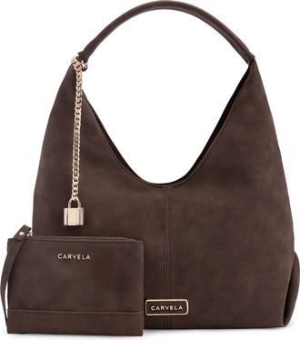 Carvela Womens Suedette Cassia Mini Hobo Bag - Brown - One Size