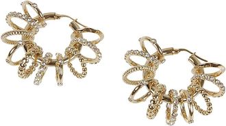 Amina Muaddi Crystal Hoop Earrings - Dames - Oorbellen - Geel - ONE Size - Accessoires