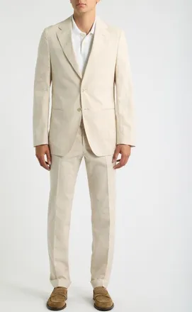 BOSS Huge Linen and Cotton Suit in Open Beige at Nordstrom, Size 44
