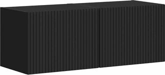 vidaXL Mueble De Tv Montado En La Pared 2 Pcs Negro 60 X 31 X 29.5 Cm Vidaxl