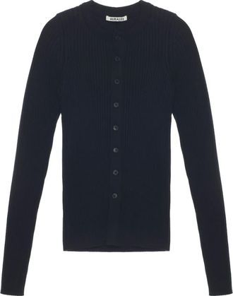 Auralee Cardigan in misto seta - Nero