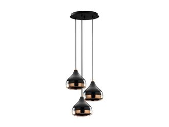 OZAIA Ozaia - L&aacute;mpara Colgante De Metal Negro Y Cobre Con Base Esf&eacute;rica D37 Cm - Yildo