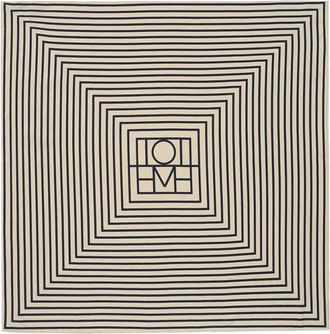 Toteme Accessoires, Dames, Beige, ONE Size, Zijden Monogram Sjaal