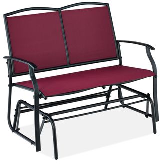 Best Choice Products 2-Person Outdoor Swing Glider, Steel Patio Loveseat, Bench Rocker w/ Armrests
