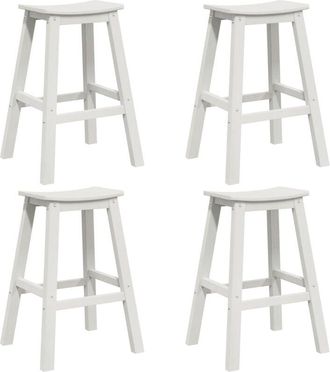 vidaXL Garden Bar Set 4 pcs White hdpe Vidaxl