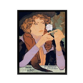 Artery8 Salon des Cent Vintage Advert Framed Canvas Wall Art Print Georges Feure | Size: W24 x H32
