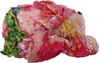Dolce & Gabbana Womens Multicolor Sequined Lurex Black Hair Headband Nylon Silk Elastane Accessory