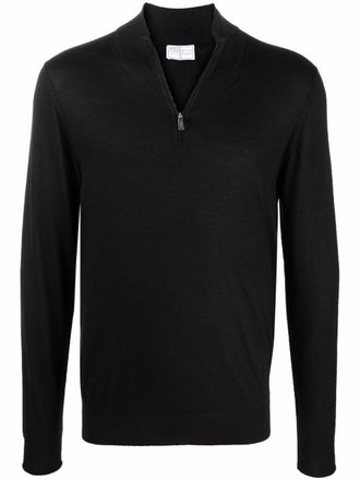 Fedeli roll-neck rib-trimmed jumper - Black