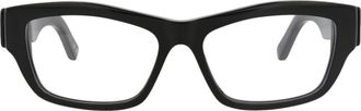 Balenciaga 54mm Rectangular Optical Glasses in Black Black Transparent at Nordstrom Rack
