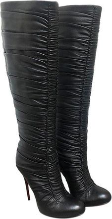 Christian Louboutin Vivazadine 120 Ruched Leather Boots Size 36