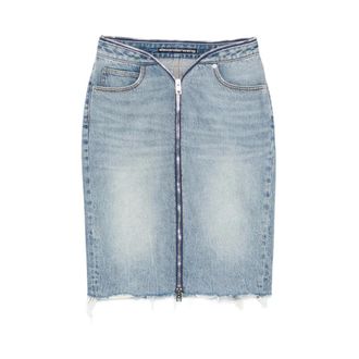 Alexander Wang Alexander Wang, Denim Skirts, female, Blue, Size: W25 Zip Waistband Dipped V Skirt