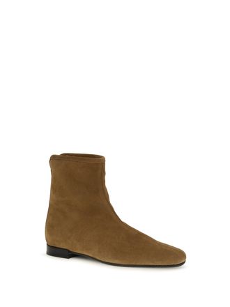 Toteme Suede Shearling-Lined Boots - Camel