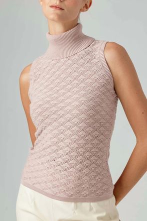 Sundays Roscoe Funnel Neck Tank Top In Light Pink
