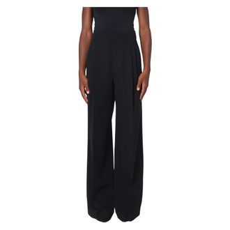 Twinset Pantalone Largo con Pieghe - Dames - Broeken - Zwart - Maat: L Poliester