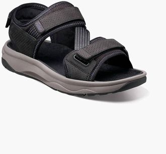 Florsheim Mens Tread Lite River Sandal In Black