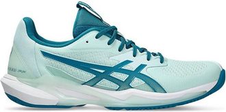 Asics Womens Textured Lace Ups Non-Marking Tennis Shoes In Soothing Sea/teal Blue
