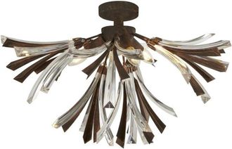 Searchlight Searchlight Shake 3 Light Flush Black Borstad guld, E14