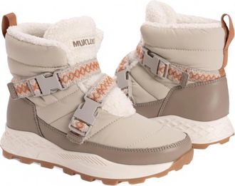Muk Luks Womens Wren Water Repellant Winter Bootie In Taupe