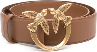 Pinko Love Berry leather belt - women - Calf Leather - S - Brown