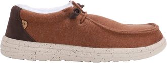 Lamofootwear Mens Samuel Textile Deck Shoes In Chestnut Wool