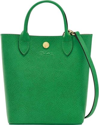 Longchamp &Eacute;pure North/South Leather Top Handle Tote in Green at Nordstrom