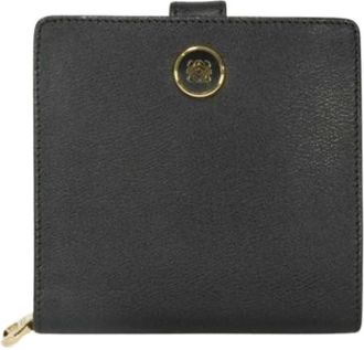Loewe Pre-owned Bi-fold Portemonnee - unisex - Vintage Accessoires - Zwart - ONE Size - Leer - Vintage