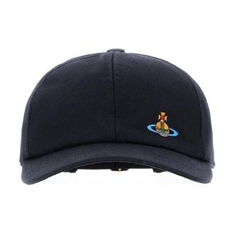 Vivienne Westwood Logo Geborduurde Cap - unisex - Petten - Blauw - S/M - Katoen - Accessoires