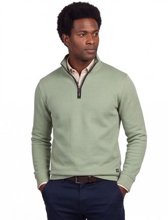 Baileys trui half zip groen katoen