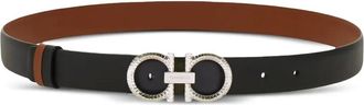 Ferragamo Cintura Gancini reversibile e regolabile - Nero